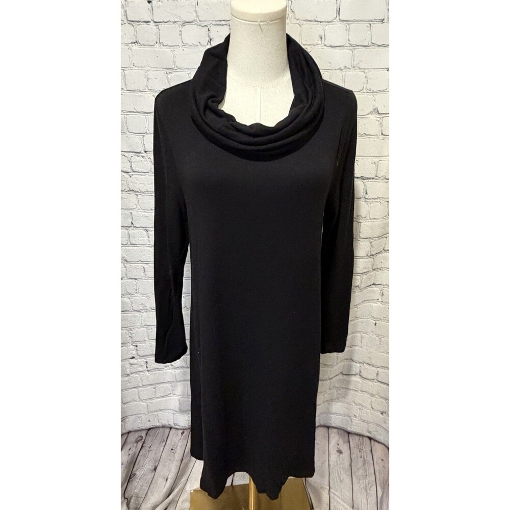 Loft Women's Black Sweater Dress Lou & Grey Cowl Neck Long Sleeve Medium